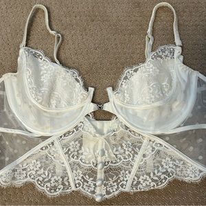 For Love and Lemons White Lace Corset